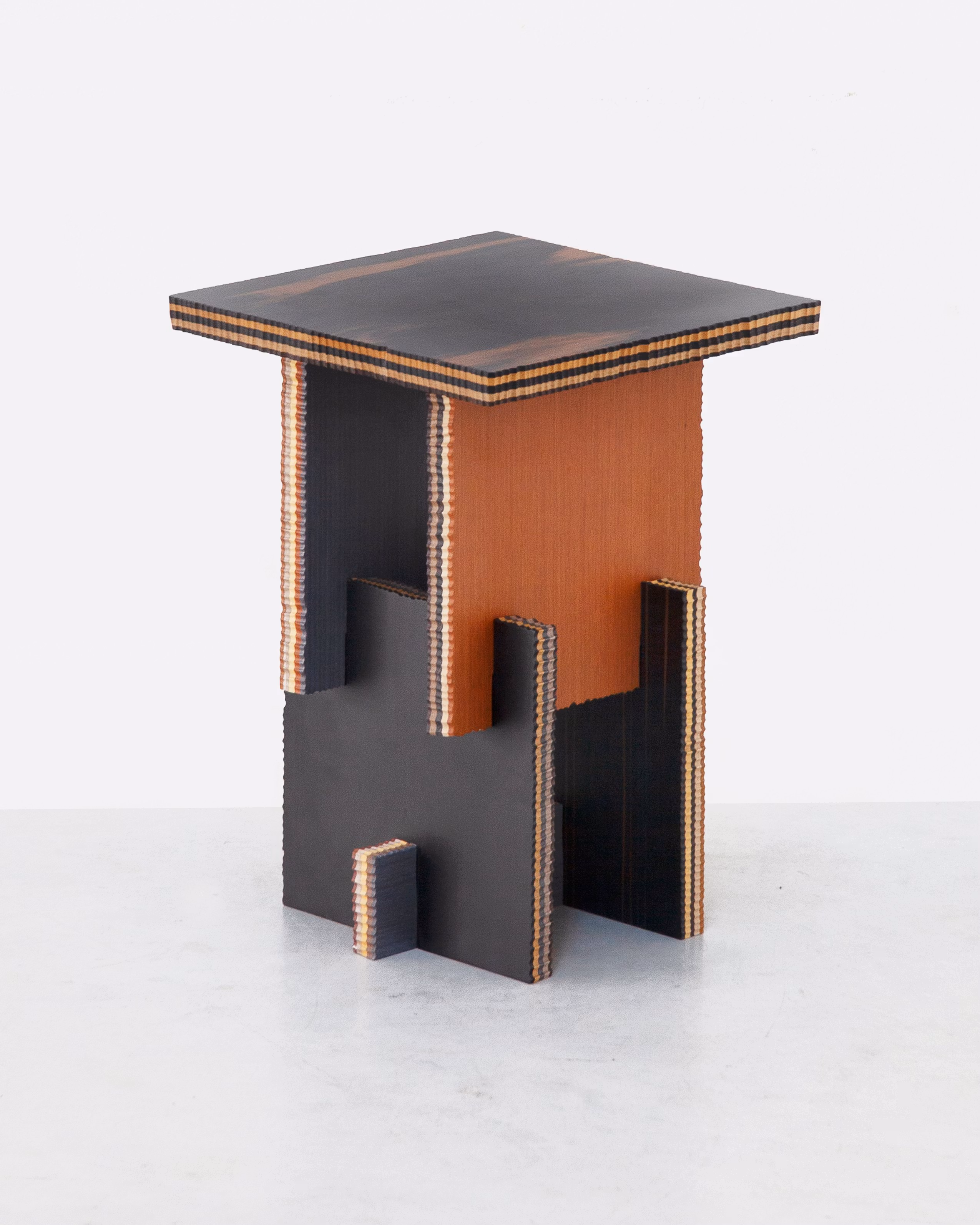 Marco Campardo George Side Table Square, reclaimed Alpi wood