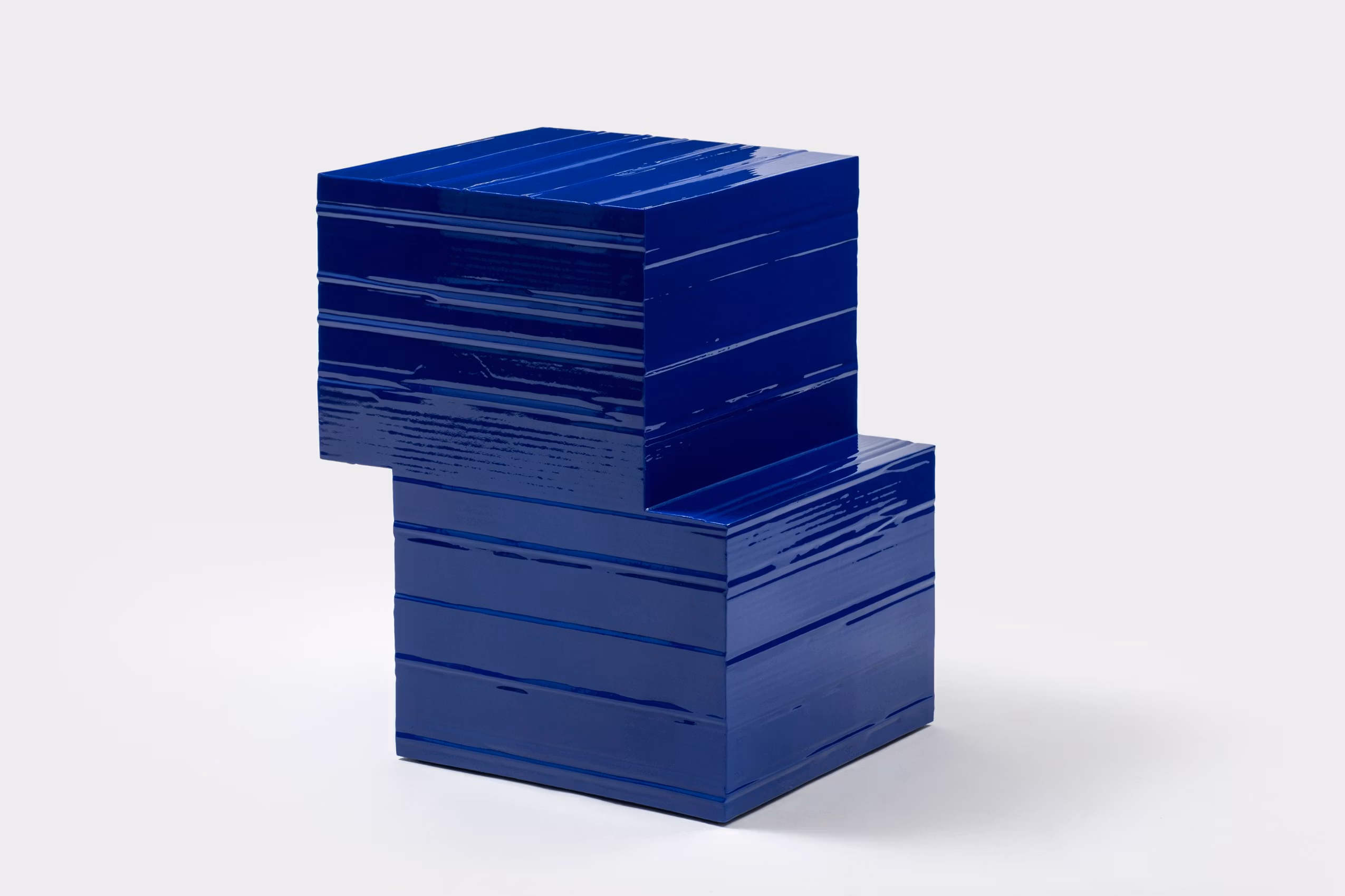 Marco Campardo Jello Side Table S Square, polished tinted polyester resin, produced for Galerie kreo